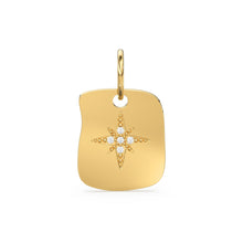 Load image into Gallery viewer, Uneven Shape Star Solid Gold Diamond 14k 18k Solid Charm Pendant / Gold Charm / Diamond Prong Setting