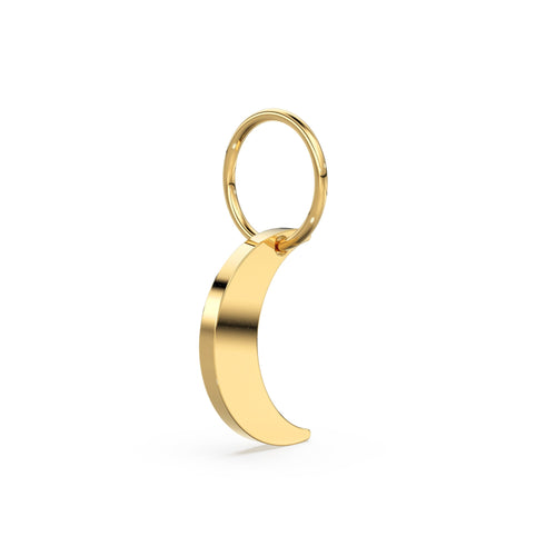 Solid Gold Half Moon Diamond 14k 18k Solid Charm Pendant / Solid Gold Charm / Half Moon Pendant