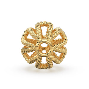 Twisted Rope Round Solid 14k 18k Gold Bead 9mm Spacer / Gold Bead / Solid Gold Finding / Jewelry Making Essential