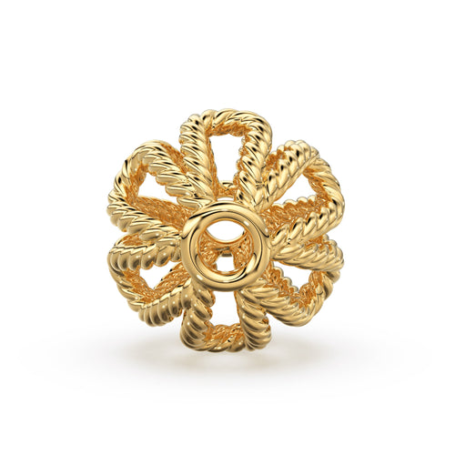 Twisted Rope Round Solid 14k 18k Gold Bead 9mm Spacer / Gold Bead / Solid Gold Finding / Jewelry Making Essential