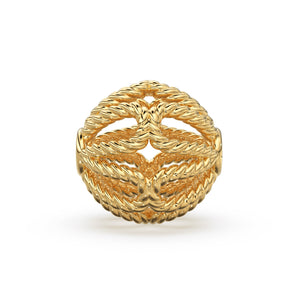 Twisted Rope Round Solid 14k 18k Gold Bead 9mm Spacer / Gold Bead / Solid Gold Finding / Jewelry Making Essential
