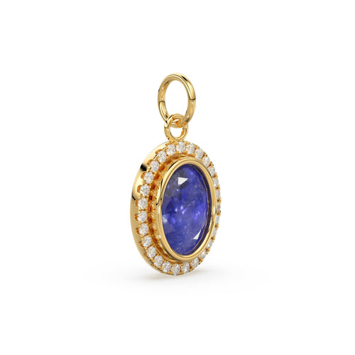 Tanzanite Oval Cut 14k Solid Yellow Gold Pendant / Solid Gold Pendant / Gemstone Pendant