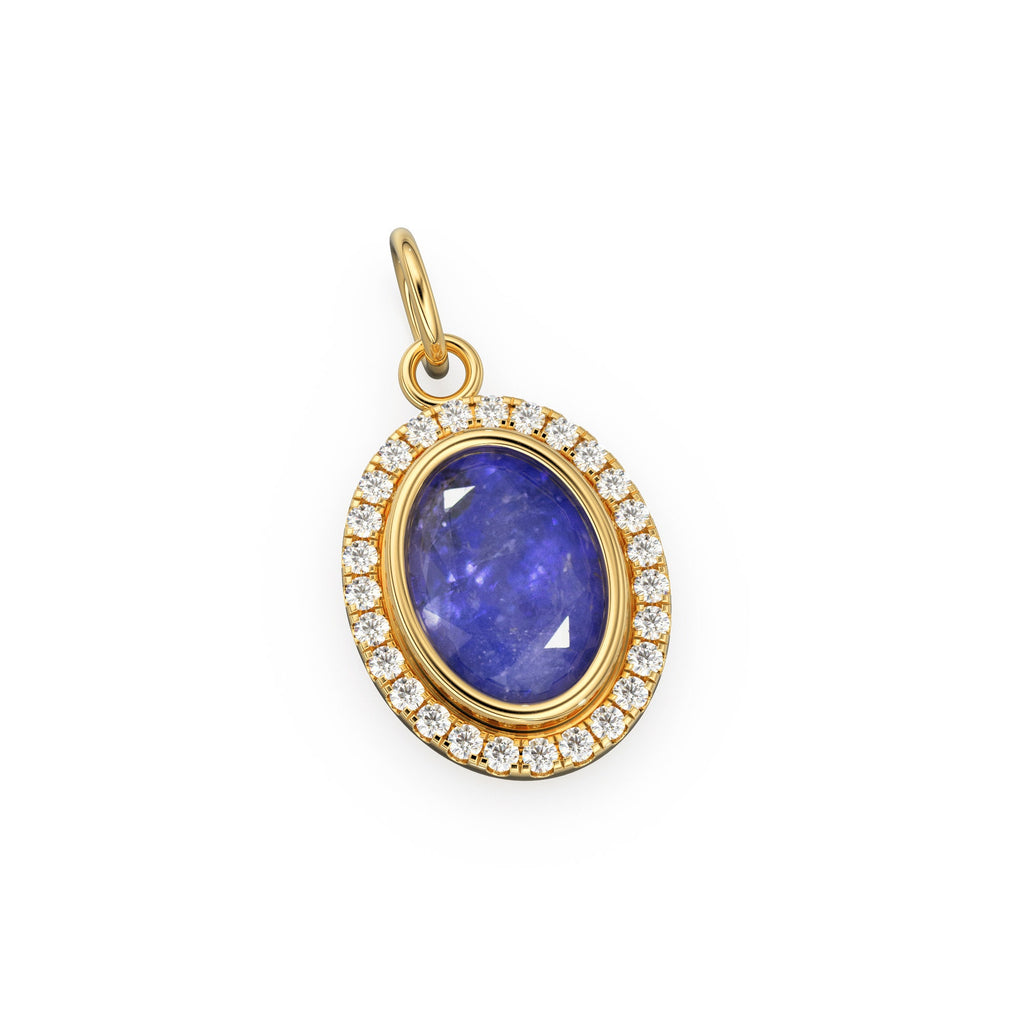 Tanzanite Oval Cut 14k Solid Yellow Gold Pendant / Solid Gold Pendant / Gemstone Pendant