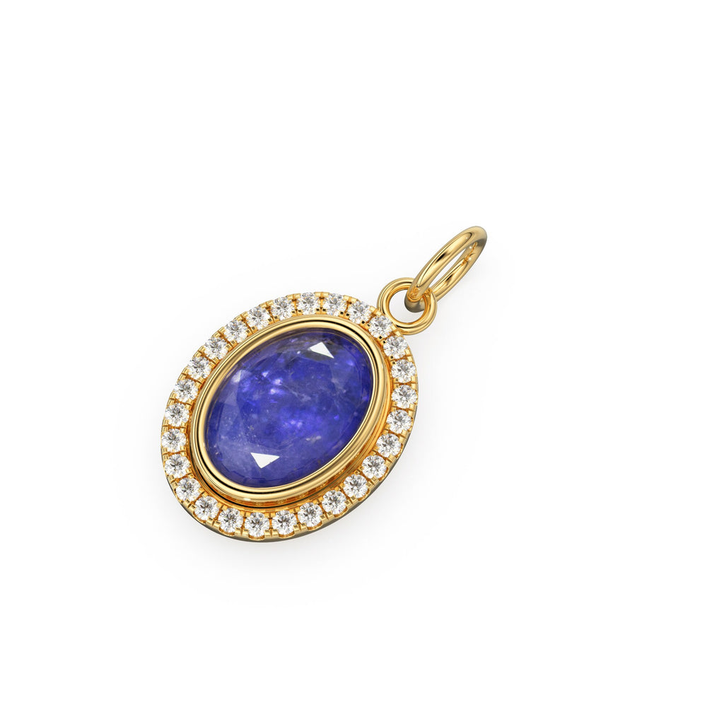 Tanzanite Oval Cut 14k Solid Yellow Gold Pendant / Solid Gold Pendant / Gemstone Pendant