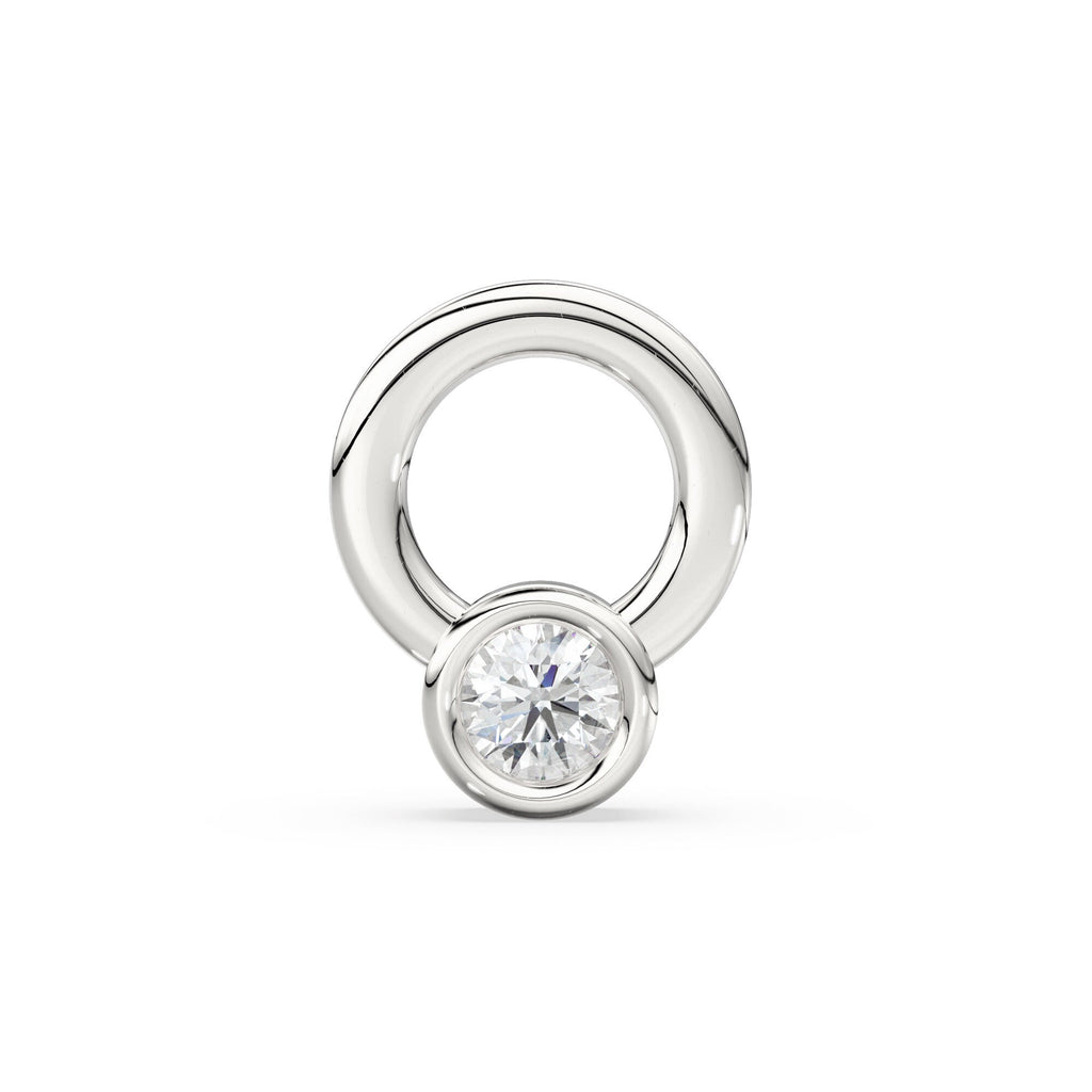 7mm Diamond Solitaire Solid Gold 14k 18k Charm Pendant / Solid Gold Charm / Diamond Pendant / Diamond Charm