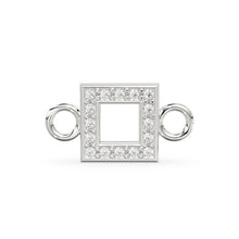 Load image into Gallery viewer, 14k Solid Gold Diamond Square Connector / Dainty Brilliant Diamond Connector / Diamond Spacer / Labour Day Sale