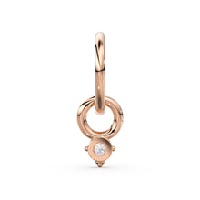 Load image into Gallery viewer, Tiny Single Diamond Round Charm Pendant / 14k 18k Solid Gold Pendant / Diamond Charm / Petite Charm / Sale