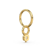 Load image into Gallery viewer, Tiny Single Diamond Square Charm Pendant / 14k 18k Solid Gold Pendant / Diamond Charm / Petite Charm / Sale
