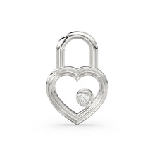 Load image into Gallery viewer, Heart Shape Diamond Studded Charm Pendant / 14k 18k Solid Gold Charm / Diamond Charm / Petite Charm / Sale