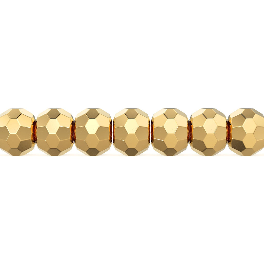 4x3mm Faceted Solid Yellow Gold Rondelle Spacer Beads