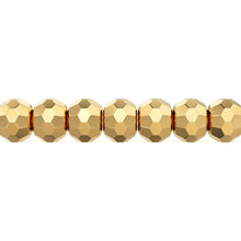 Load image into Gallery viewer, 4x3mm Faceted Solid Yellow Gold Rondelle Spacer Beads