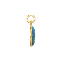 Load image into Gallery viewer, Ethiopian Opal Smooth Oval Cabochon 14k 18k Solid Gold Charm Pendant, 1 Piece 14mm