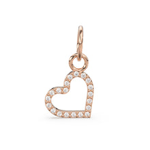 Load image into Gallery viewer, Heart Shape Diamond 14k 18k Solid Gold Charm Pendant, 1 Piece 13mm