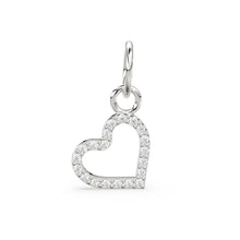 Load image into Gallery viewer, Heart Shape Diamond 14k 18k Solid Gold Charm Pendant, 1 Piece 13mm