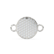 Load image into Gallery viewer, Pave Setting Brilliant Diamond Flat Round 14k 18k Solid Gold Connector Spacer, 1 Piece 22mm