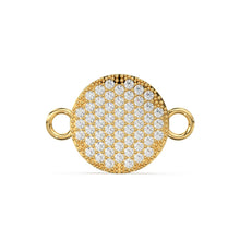 Load image into Gallery viewer, Pave Setting Brilliant Diamond Flat Round 14k 18k Solid Gold Connector Spacer, 1 Piece 22mm