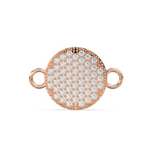 Load image into Gallery viewer, Pave Setting Brilliant Diamond Flat Round 14k 18k Solid Gold Connector Spacer, 1 Piece 22mm