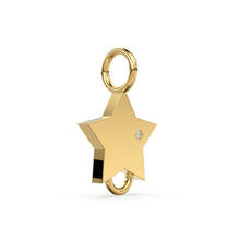 Load image into Gallery viewer, Star Brilliant Diamond 14k 18k Solid Gold Connector Spacer, 1 Piece 15mm