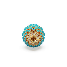 Load image into Gallery viewer, Sleeping Beauty Turquoise and Diamond 14k 18k Solid Gold Connector Spacer, 1 Piece 42mm