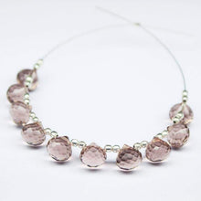 Load image into Gallery viewer, Pink Morganite Color Quartz Micro Faceted Onion Briolette Gemstone Beads 30pc 7mm