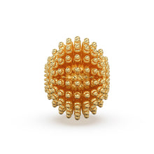 Load image into Gallery viewer, Milgrain Spiked Round Solid Gold 14k 18k Spacer Finding Bead, Gold Spacer, Gold Finding, Solid Gold Bead 12.50mm