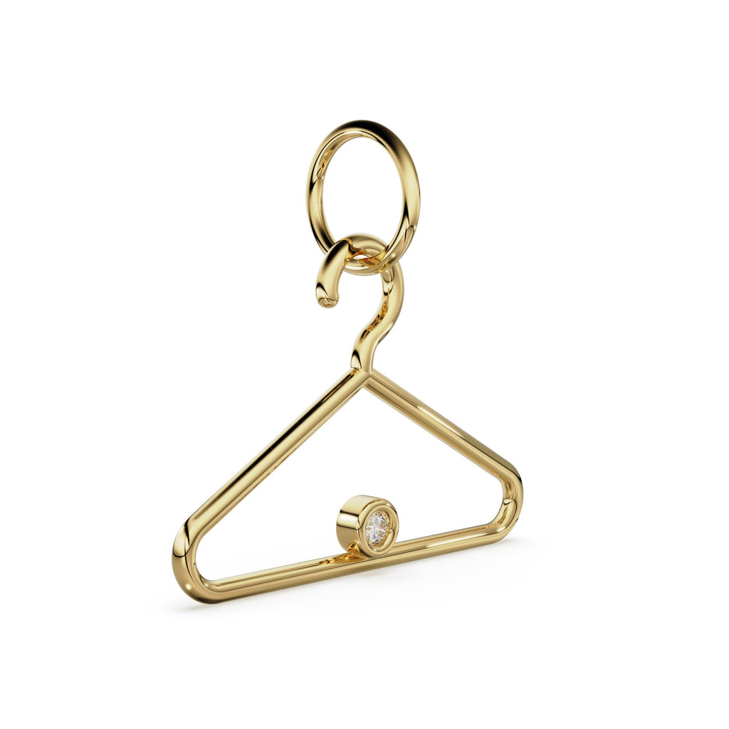 Cloth Hangar 14k 18k Solid Gold Charm Pendant / Gold Charm / Hangar Pendant - Jalvi & Co. 