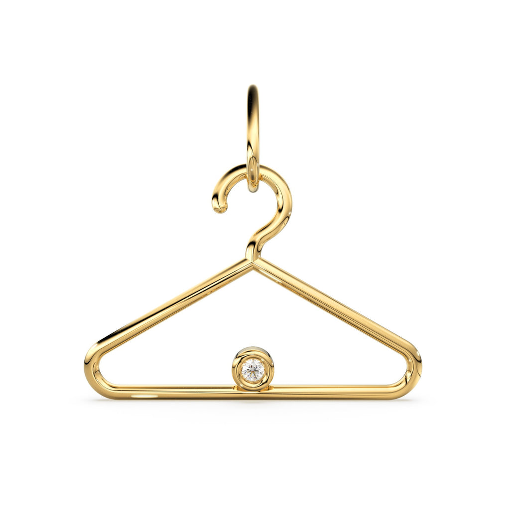 Cloth Hangar 14k 18k Solid Gold Charm Pendant / Gold Charm / Hangar Pendant