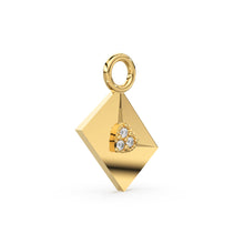 Load image into Gallery viewer, Trio Diamond Envelope 14k 18k Solid Gold Charm Pendant / Gold Charm / Envelope Pendant