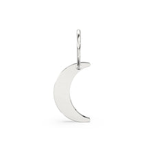 Load image into Gallery viewer, Solid Gold Half Moon Diamond 14k 18k Solid Charm Pendant / Solid Gold Charm / Half Moon Pendant