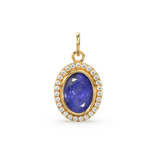 Tanzanite Oval Cut 14k Solid Yellow Gold Pendant / Solid Gold Pendant / Gemstone Pendant