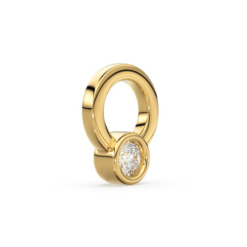 7mm Diamond Solitaire Solid Gold 14k 18k Charm Pendant / Solid Gold Charm / Diamond Pendant / Diamond Charm St Patricks Day