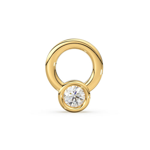 7mm Diamond Solitaire Solid Gold 14k 18k Charm Pendant / Solid Gold Charm / Diamond Pendant / Diamond Charm St Patricks Day