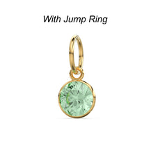 Load image into Gallery viewer, 2pc 14k Solid Yellow Gold 4,5,6mm Sky Blue Topaz Charm Pendant