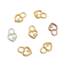 Load image into Gallery viewer, Heart Shape Diamond Studded Charm Pendant / 14k 18k Solid Gold Charm / Diamond Charm / Petite Charm / Sale