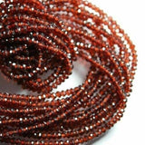 3 Strands Natural Red Garnet Faceted Rondelle Gemstone Loose Beads Strand 13