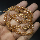 30 Pc Champagne Zircon Faceted Teardrop Briolette Loose Gemstone Beads 15 pairs  5mm