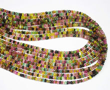Load image into Gallery viewer, Natural Multi Tourmaline Faceted Rondelle Gemstone Loose Beads 16" 3.5mm 4mm