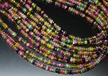 Load image into Gallery viewer, Natural Multi Tourmaline Faceted Rondelle Gemstone Loose Beads 16" 3.5mm 4mm