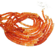 Load image into Gallery viewer, 2 Strands x 14 inches, Carnelian Shaded Faceted Rondelle Shape Gemstone Beads, Carnelian Beads, 3.5 mm