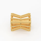 1pc Bicone 18k Solid Yellow Gold Beads / Handmade Spacer 14k Fancy Beautiful 6.50mm Cone Beads In Solid Gold St Patricks Day