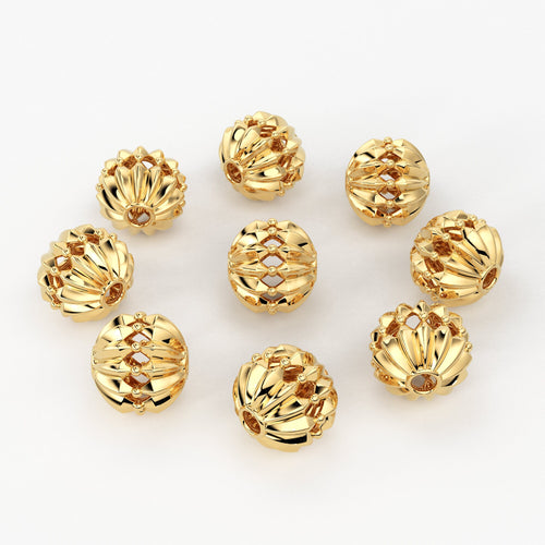 Designer Solid Gold 14k 18k Spacer Finding Bead, Gold Spacer, Gold Finding, Solid Gold Bead 5,7,9mm - Jalvi & Co. 