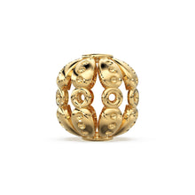 Load image into Gallery viewer, Solid Gold Round 14k 18k Handmade Gold Spacer Bead Jewelry Making Supply 7mm 9mm 10mm