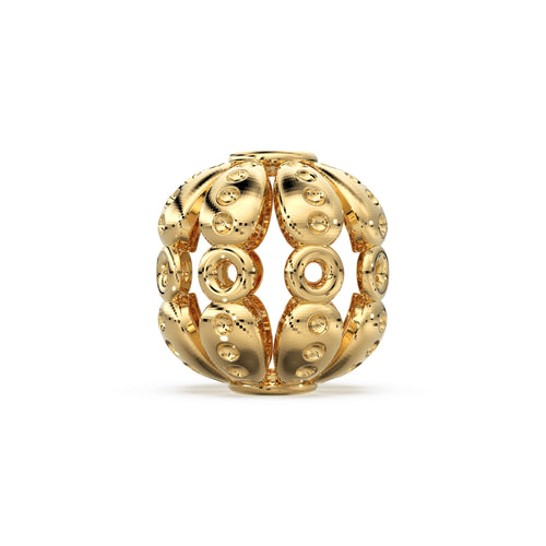 Solid Gold Round 14k 18k Handmade Gold Spacer Bead Jewelry Making Supply 7mm 9mm 10mm - Jalvi & Co. 