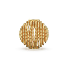 Load image into Gallery viewer, Milgrain Spiral Round Shape Solid Gold 14k 18k Handmade Gold Spacer Bead Jewelry Making Supply 6mm 7mm 9mm