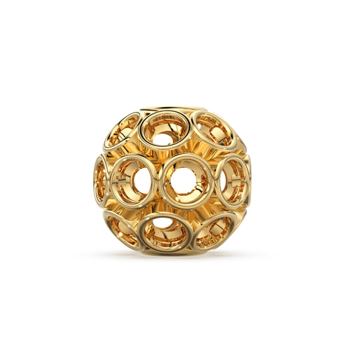 Round Bezelled Solid Gold 14k 18k Handmade Gold Spacer Bead Jewelry Making Supply 5mm - Jalvi & Co. 
