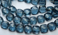 Load image into Gallery viewer, Bulk London Blue Quartz Faceted Cushion Shaped Briolettes Loose Gemstone Beads 8 Inch Strand Super Finest Quality, 10mm Christmas Gift