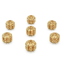 Load image into Gallery viewer, Solid Gold Round 14k 18k Handmade Gold Spacer Bead Jewelry Making Supply 7mm 9mm 10mm - Jalvi &amp; Co. 