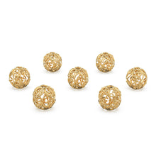 Load image into Gallery viewer, Shree Om Designer Solid Gold 14k 18k Handmade Gold Spacer Bead Jewelry Making Supply 6mm 8mm 10mm