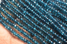 Load image into Gallery viewer, 2 Strands 13 Inches Strand, Mystic London Blue Topaz Faceted Rondelles, Size 4mm St Patricks Day