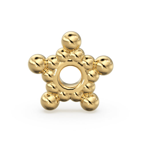 Tiny 2pc 18k Solid Yellow Gold 4mm Fancy Spacer Beads 1mm Hole Jewelry Making Handmade Finding - Jalvi & Co. 